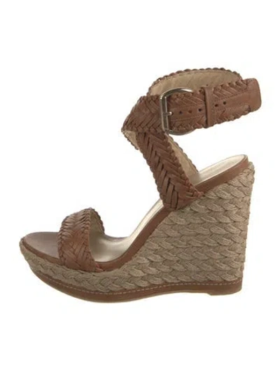 Pre-owned Stuart Weitzman Leather Espadrilles In Brown