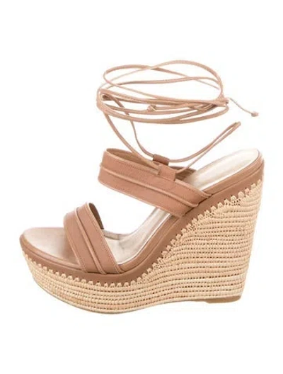 Pre-owned Stuart Weitzman Leather Espadrilles In Brown