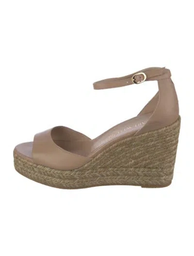 Pre-owned Stuart Weitzman Leather Espadrilles In Brown