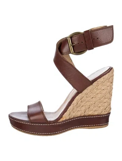 Pre-owned Stuart Weitzman Leather Espadrilles In Brown/neutrals