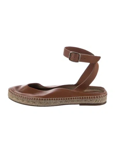 Pre-owned Stuart Weitzman Leather Espadrilles In Brown/neutrals