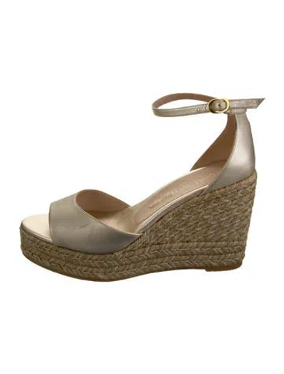 Pre-owned Stuart Weitzman Leather Espadrilles In Clear/gold
