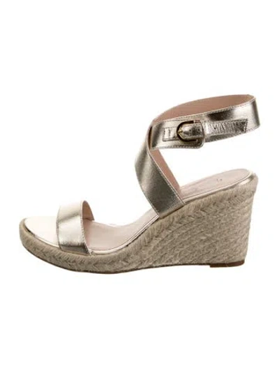 Pre-owned Stuart Weitzman Leather Espadrilles In Gold