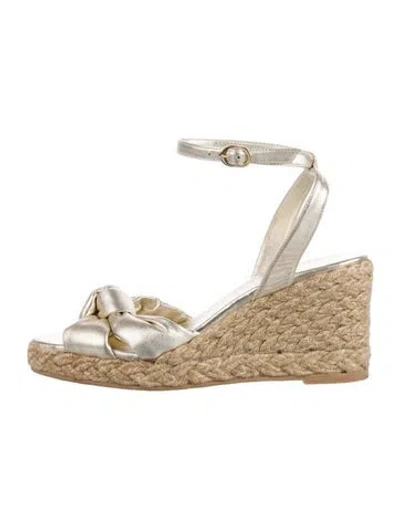 Pre-owned Stuart Weitzman Leather Espadrilles In Gold