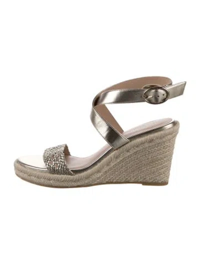 Pre-owned Stuart Weitzman Leather Espadrilles In Gold