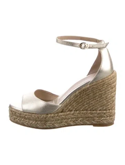 Pre-owned Stuart Weitzman Leather Espadrilles In Gold/metallic