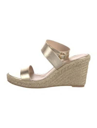 Pre-owned Stuart Weitzman Leather Espadrilles In Metallic/neutrals