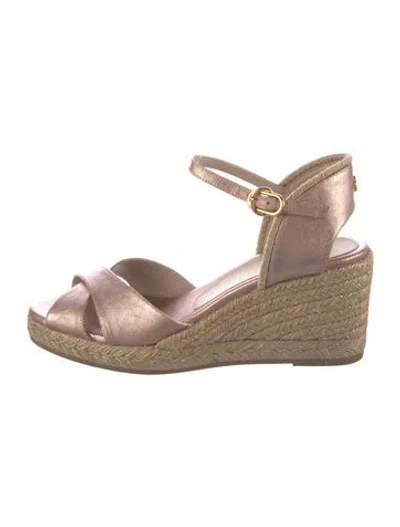Pre-owned Stuart Weitzman Leather Espadrilles In Metallic/pink