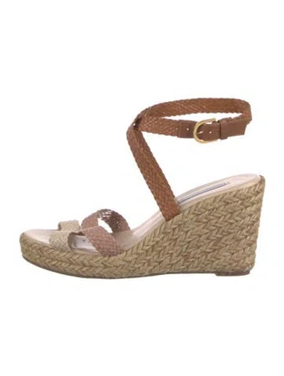 Pre-owned Stuart Weitzman Leather Espadrilles In Neutral