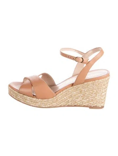 Pre-owned Stuart Weitzman Leather Espadrilles In Neutrals