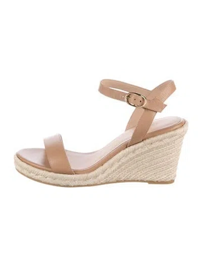 Pre-owned Stuart Weitzman Leather Espadrilles In Neutrals/pink