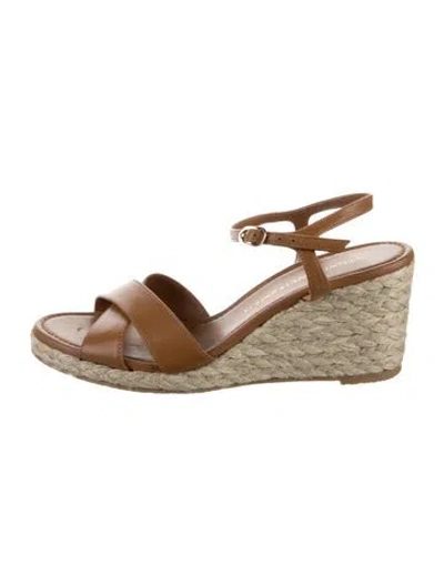Pre-owned Stuart Weitzman Leather Espadrilles In Pink