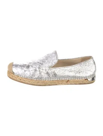 Pre-owned Stuart Weitzman Leather Espadrilles In Silver