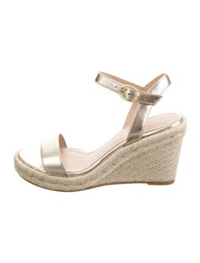 Pre-owned Stuart Weitzman Leather Espadrilles W/ Tags In Gold