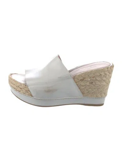 Pre-owned Stuart Weitzman Leather Espadrilles In White