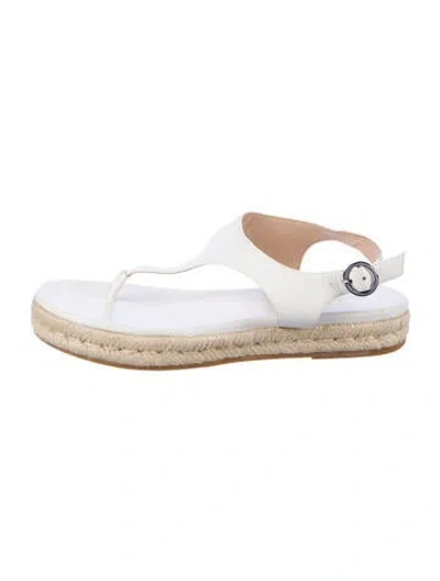Pre-owned Stuart Weitzman Leather Espadrilles In White