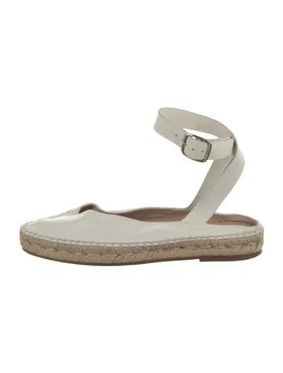 Pre-owned Stuart Weitzman Leather Espadrilles In White