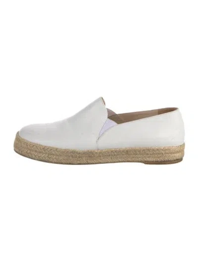 Pre-owned Stuart Weitzman Leather Espadrilles In White