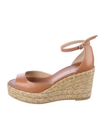 Pre-owned Stuart Weitzman Leather Espadrilles In White