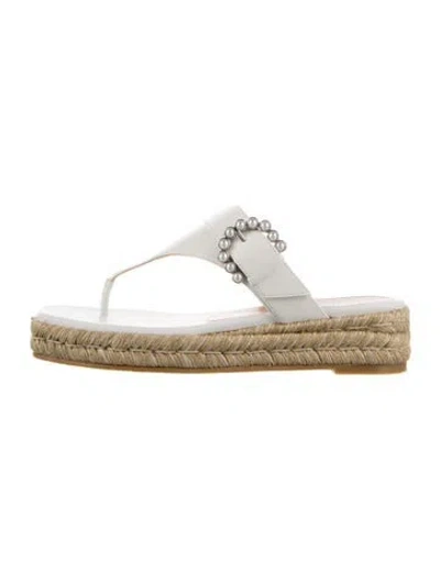 Pre-owned Stuart Weitzman Leather Espadrilles In White