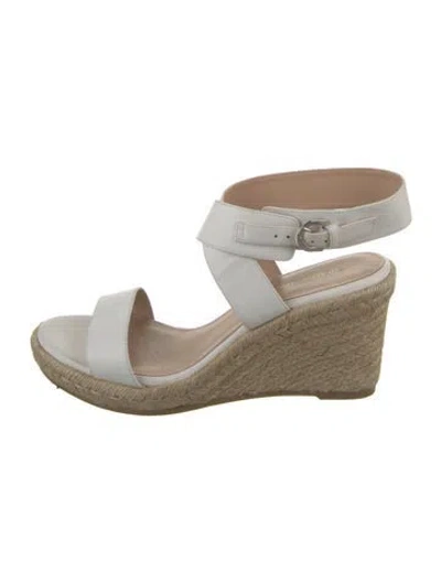Pre-owned Stuart Weitzman Leather Espadrilles In White