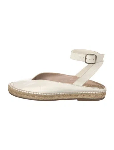 Pre-owned Stuart Weitzman Leather Espadrilles In White