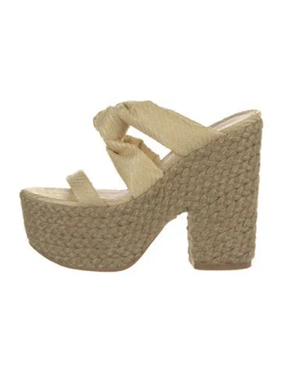 Pre-owned Stuart Weitzman Leather Espadrilles In Yellow