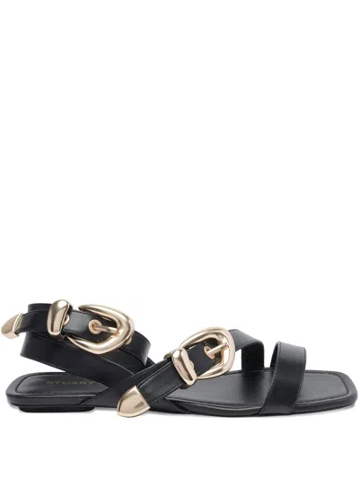 STUART WEITZMAN LEATHER FLAT SANDALS
