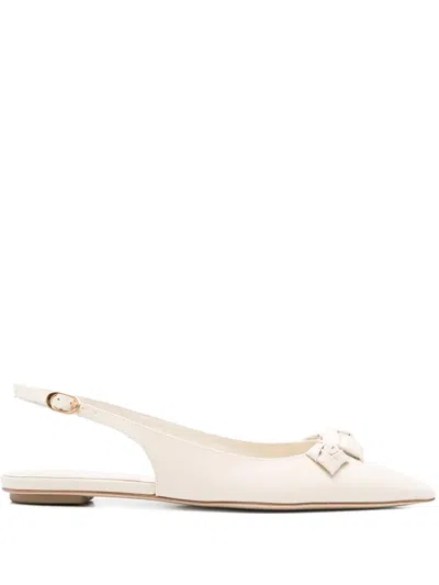 Stuart Weitzman Leather Flats In Cream