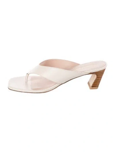 Pre-owned Stuart Weitzman Leather Flip Flops In Neutrals