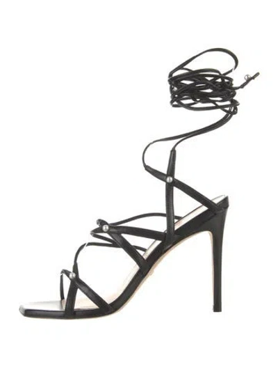 Pre-owned Stuart Weitzman Leather Gladiator Sandals In Black