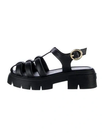 Pre-owned Stuart Weitzman Leather Gladiator Sandals In Black