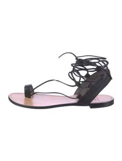 Pre-owned Stuart Weitzman Leather Gladiator Sandals In Black