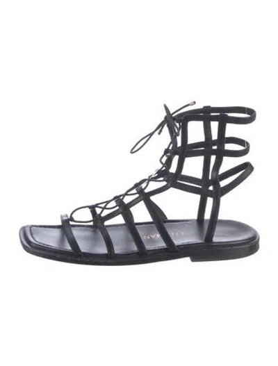 Pre-owned Stuart Weitzman Leather Gladiator Sandals In Black