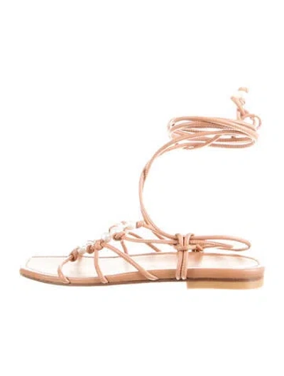 Pre-owned Stuart Weitzman Leather Gladiator Sandals In Brown