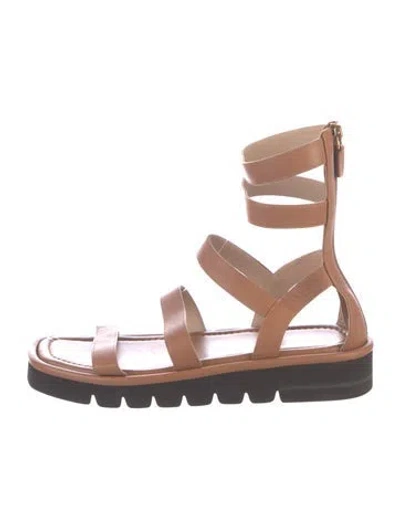 Pre-owned Stuart Weitzman Leather Gladiator Sandals In Brown