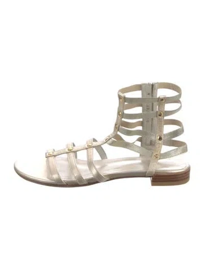 Pre-owned Stuart Weitzman Leather Gladiator Sandals In Gold