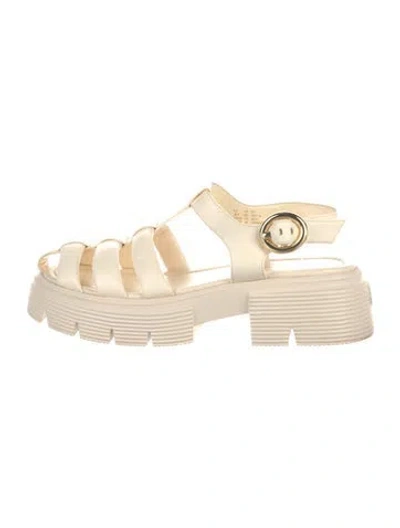 Pre-owned Stuart Weitzman Leather Gladiator Sandals In Neutrals