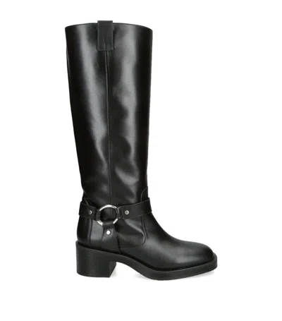 Stuart Weitzman Leather Jax Knee-high Boots In Black