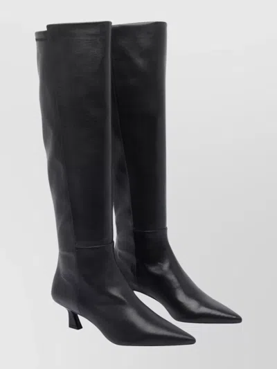 Stuart Weitzman Leather Knee High Pointed Toe Boots