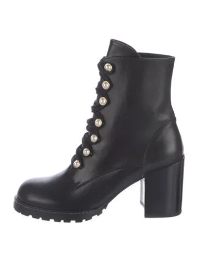 Pre-owned Stuart Weitzman Leather Lace-up Boots In Blue