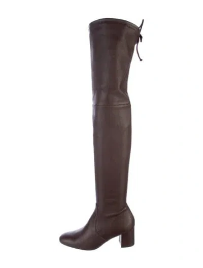 Pre-owned Stuart Weitzman Leather Lace-up Boots In Brown