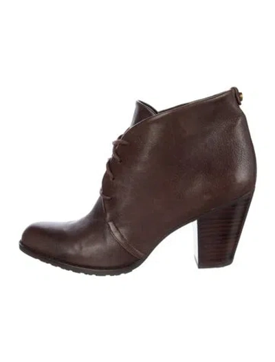 Pre-owned Stuart Weitzman Leather Lace-up Boots In Brown