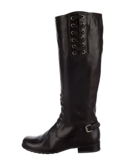 Pre-owned Stuart Weitzman Leather Lace-up Boots In Brown