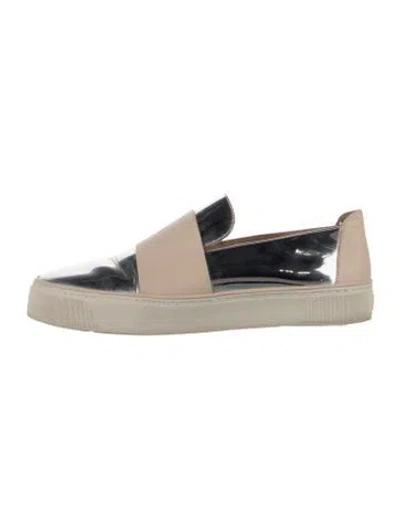 Pre-owned Stuart Weitzman Leather Loafer Sneakers In Neutrals