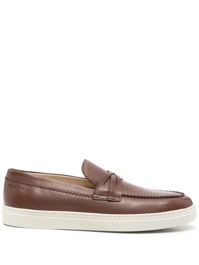 STUART WEITZMAN LEATHER LOAFERS