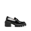 Stuart Weitzman Soho Glossed-leather Platform Loafers