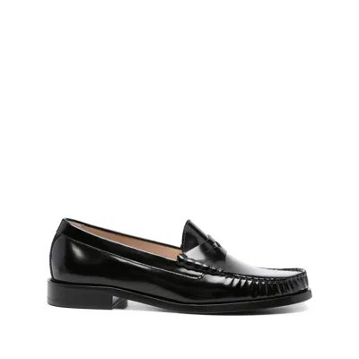 STUART WEITZMAN LEATHER LOAFERS