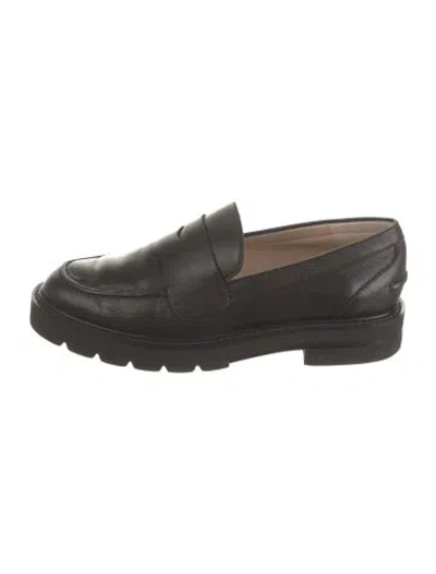 Pre-owned Stuart Weitzman Leather Loafers In Black