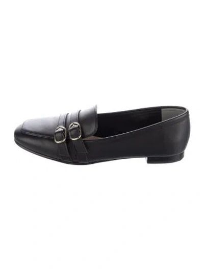 Pre-owned Stuart Weitzman Leather Loafers In Black